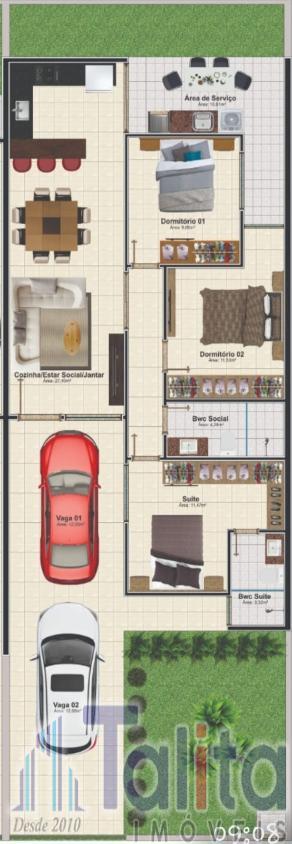 Residencial Itacolomi 12 casa térrea geminada com 1 suíte + 2 dormitórios -  Itacolomi - Balneário Piçarras - SC